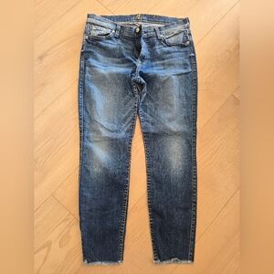 7 For All Mankind Women's The Skinny Ankle Slim Fit Denim Jeans Size 32 Raw Hem
